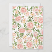 Eleganter Rosengarten in Rosa Save The Date (Rückseite)