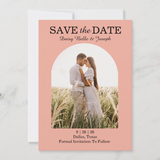 Eleganter Rosengarten in Rosa  Save The Date (Vorderseite)