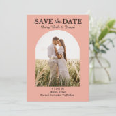 Eleganter Rosengarten in Rosa  Save The Date (Stehend Vorderseite)