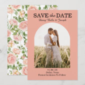 Eleganter Rosengarten in Rosa  Save The Date (Vorne/Hinten)