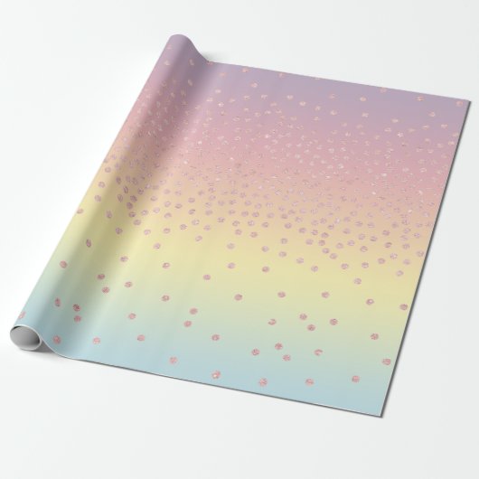 Eleganter RosengoldGlitter Confetti punktiert Geschenkpapier (Ungerollt)