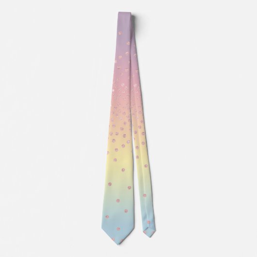 Eleganter RosengoldGlitter Confetti punktiert Krawatte (Vorderseite)