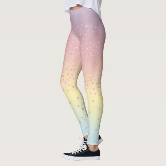 Eleganter RosengoldGlitter Confetti punktiert Leggings (Links)