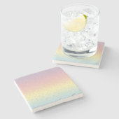 Eleganter RosengoldGlitter Confetti punktiert Steinuntersetzer (Seitenansicht)