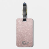 eleganter RosengoldGlitter Gepäckanhänger (Rückseite vertikal)