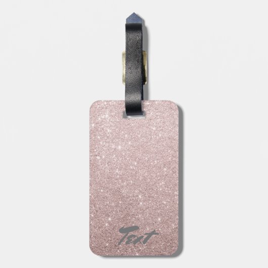 eleganter RosengoldGlitter Gepäckanhänger (Rückseite vertikal)