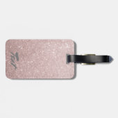 eleganter RosengoldGlitter Gepäckanhänger (Rückseite horizontal)