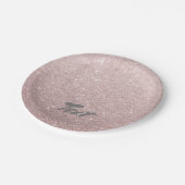 eleganter RosengoldGlitter Pappteller (Schrägansicht)