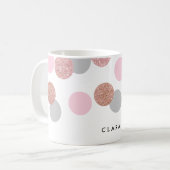 eleganter RosengoldGlitter-Pastellrosa Confetti Kaffeetasse (Vorderseite Links)