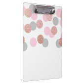 eleganter RosengoldGlitter-Pastellrosa Confetti Klemmbrett (Rechts)