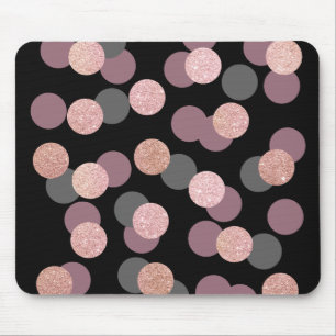 eleganter RosengoldGlitter-Pastellrosa Confetti Mousepad