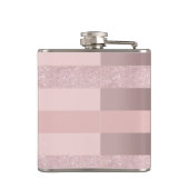 Eleganter RosengoldGlitter u. erröten rosa Flachmann (Rückseite)