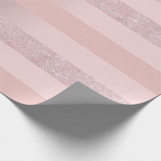 Eleganter RosengoldGlitter u. erröten rosa Geschenkpapier (Ecke)