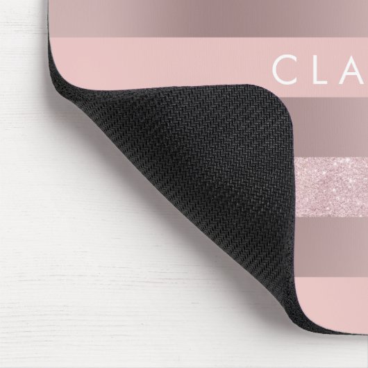 Eleganter RosengoldGlitter u. erröten rosa Mousepad (Ecke)