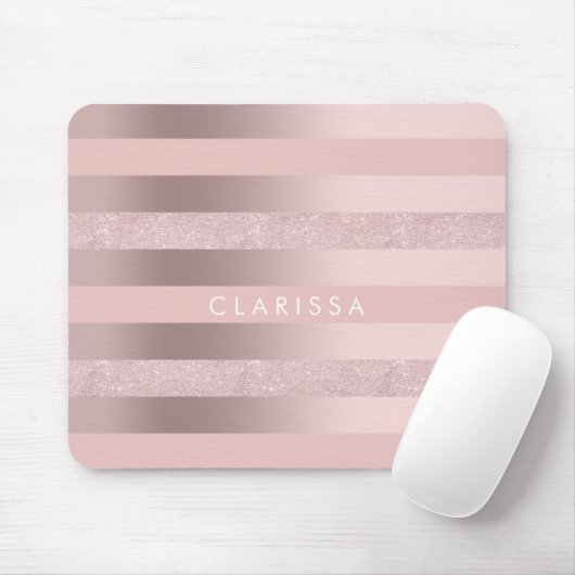 Eleganter RosengoldGlitter u. erröten rosa Mousepad (Mit Mouse)