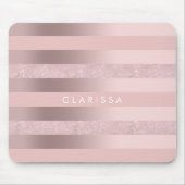 Eleganter RosengoldGlitter u. erröten rosa Mousepad (Vorne)