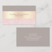 Eleganter RosengoldGlitter u. grauer Visitenkarte (Vorne/Hinten)