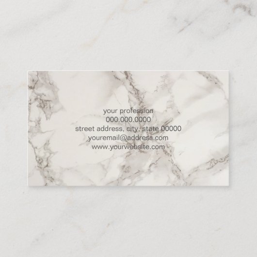 Eleganter RosengoldGlitter u. Marmorereignisplaner Visitenkarte (Rückseite)