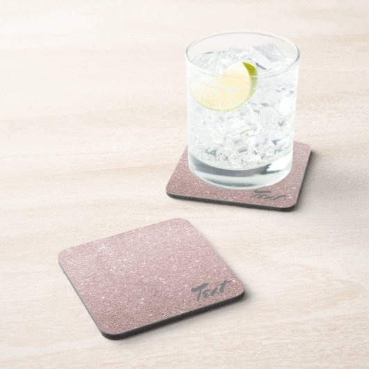 eleganter RosengoldGlitter Untersetzer (Rechte Seite)