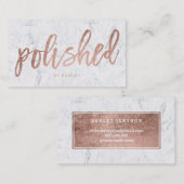 Eleganter Rosengoldtypographiepoliermarmor Visitenkarte (Vorne/Hinten)