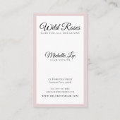 Eleganter Rosenhaarstylist  Visitenkarte (Rückseite)