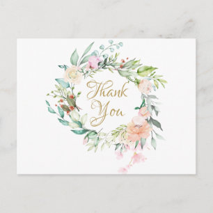 Eleganter Rosenkranz Geschäft Danke Postkarte