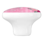 Eleganter Rosenschwarm Silberner Glitzer Schmetter Keramikknauf (Seitenansicht)