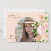 Eleganter Rosenstraße Foto Abschluss Ankündigung (Vorderseite)