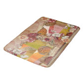 Eleganter Rost, Creme, Orange Florals  Badematte (Schrägansicht)