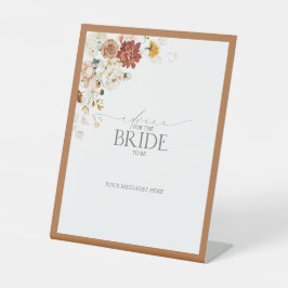 Eleganter Rost Orange Blumenberater für die Braut Sockelschild