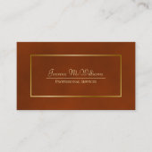 Eleganter Rost Orange & Gold Beruflicher QR-Code Visitenkarte (Vorderseite)