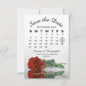 Eleganter Rost Orange Rose Hochzeitskalender Save The Date (Vorderseite)