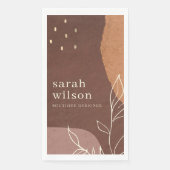 Eleganter rostfreier Abstrakt-brauner Orangenblätt Serviette (Vorderseite)