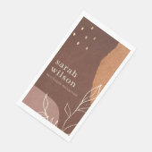 Eleganter rostfreier Abstrakt-brauner Orangenblätt Serviette (Ecke)