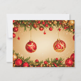 Eleganter Rot-Gold-Weihnachtsrahmen Postkarte