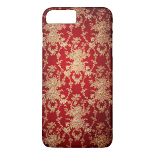 Eleganter rot-goldener Damast Case-Mate iPhone Hülle