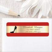 Eleganter Rot, Goldrand, hohe Absätze (Insitu)