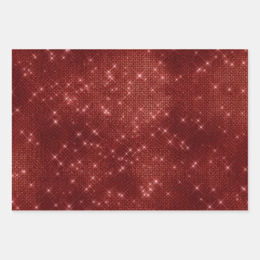 Eleganter rot-grüner Glitzer Weihnachten Geschenkpapier Set (Vorderseite 2)