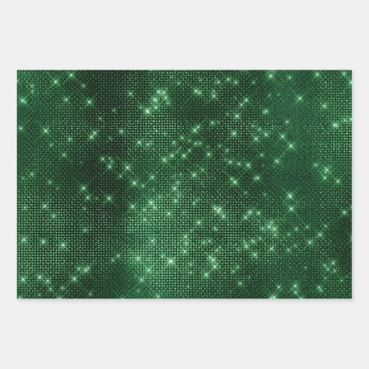 Eleganter rot-grüner Glitzer Weihnachten Geschenkpapier Set (Vorderseite)