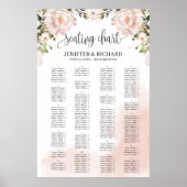 Eleganter, rot-rosa, alphabetischer Sitz Poster (Vorne)