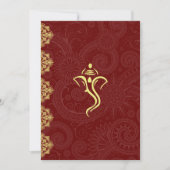 Eleganter Rot u. GoldVinayaka Hochzeits-Entwurf Einladung (Vorderseite)