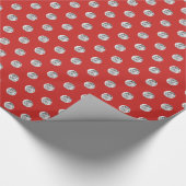 Eleganter Rot- und Diamantenmuster-Chic Geschenkpapier (Ecke)