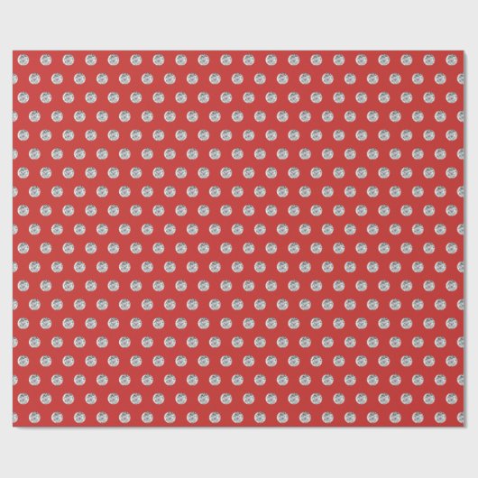 Eleganter Rot- und Diamantenmuster-Chic Geschenkpapier (Flach)
