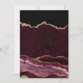 Eleganter Rot und Gold Glitzer Agate 21. Geburtsta Einladung (Rückseite)