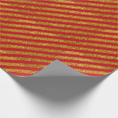 Eleganter Rot- und Goldstreifen mit diagonalen Str Geschenkpapier (Ecke)