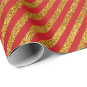 Eleganter Rot- und Goldstreifen mit diagonalen Str Geschenkpapier (Rolleneckpunkt)