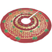 Eleganter Rot-und Polyester Weihnachtsbaumdecke (Schrägansicht)