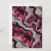 Eleganter Rot- und Silberner Glitzer Agate 60. Geb Einladung (Rückseite)