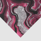 Eleganter Rot- und Silberner Glitzer Agate Birthda Seidenpapier (Detail)