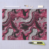 Eleganter Rot- und Silberner Glitzer Agate Birthda Seidenpapier (Handwerk)